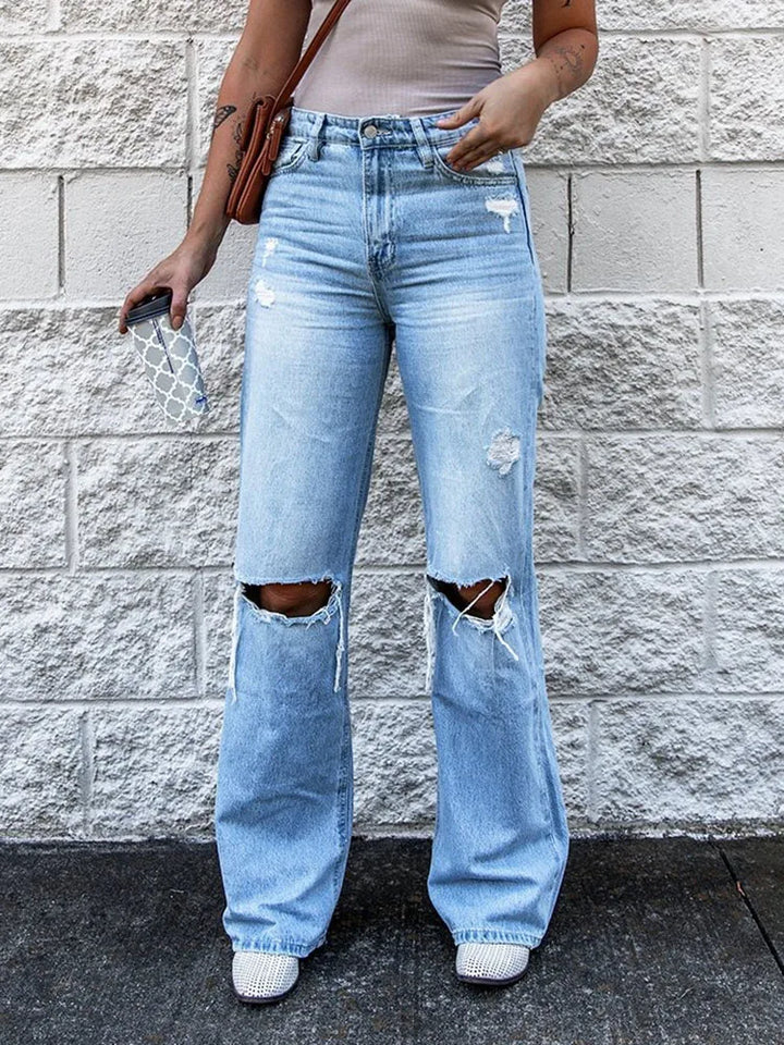 Upgrade Your Wardrobe with Trendy Women's Ripped Flare Jeans - Get Yours Now!