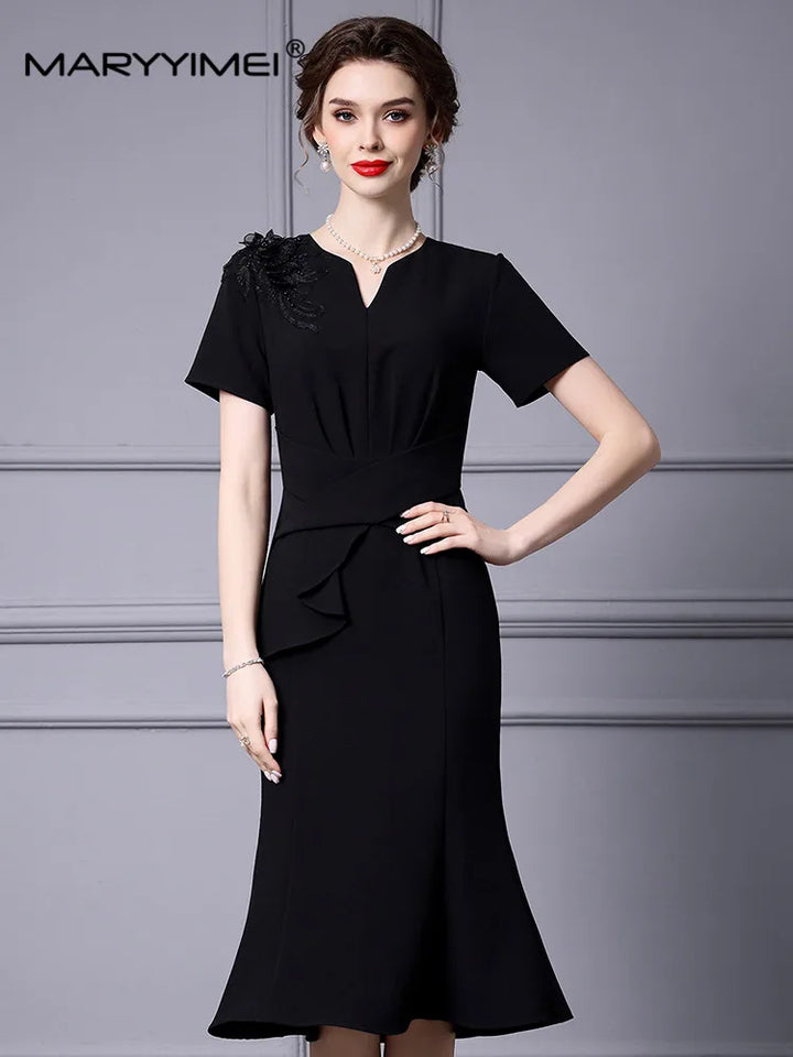 Upgrade Your Style with MARYYIMEI's Elegant MIDI Dress - Perfect for Office and Special Occasions!