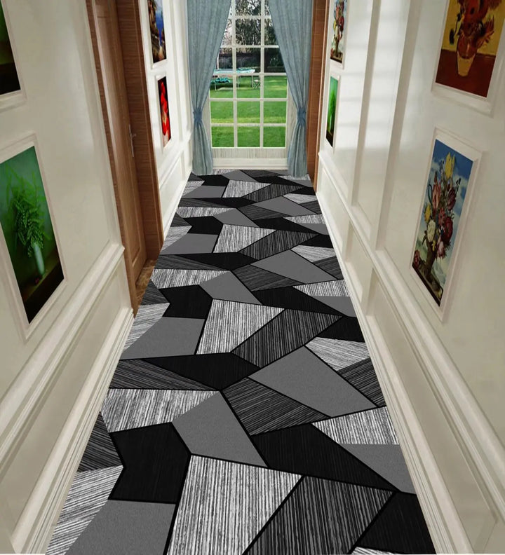 Nordic Geometric Long Corridor Carpet Light Luxury Home Hotel Runner Rugs Can Be Customized Villa Stair Mat Non-slip Hallway Rug