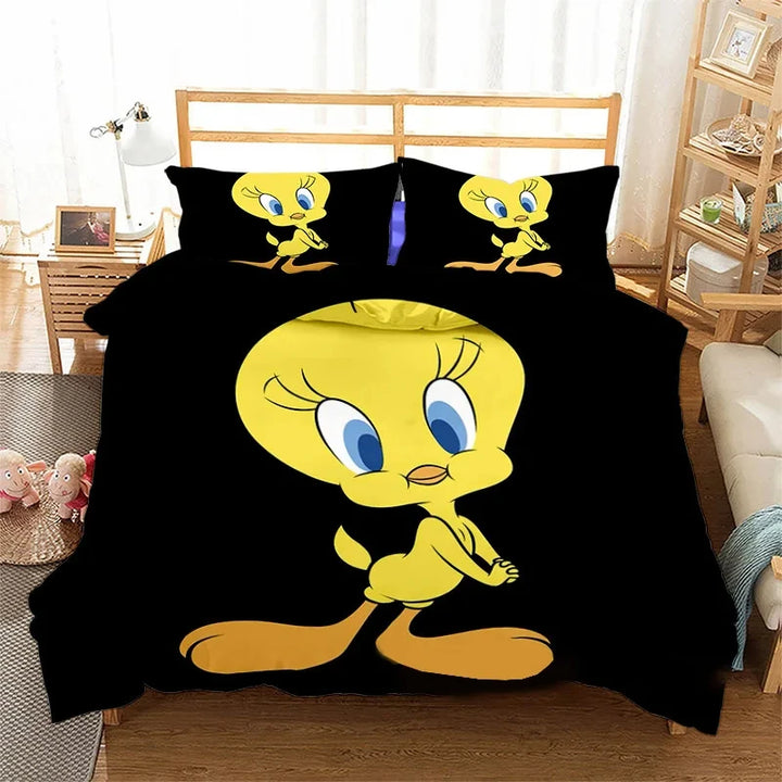 Upgrade Your Bedroom with 3D Printed Tweetys Bird Bedding Set - High Quality and Durable - Multiple Sizes Available