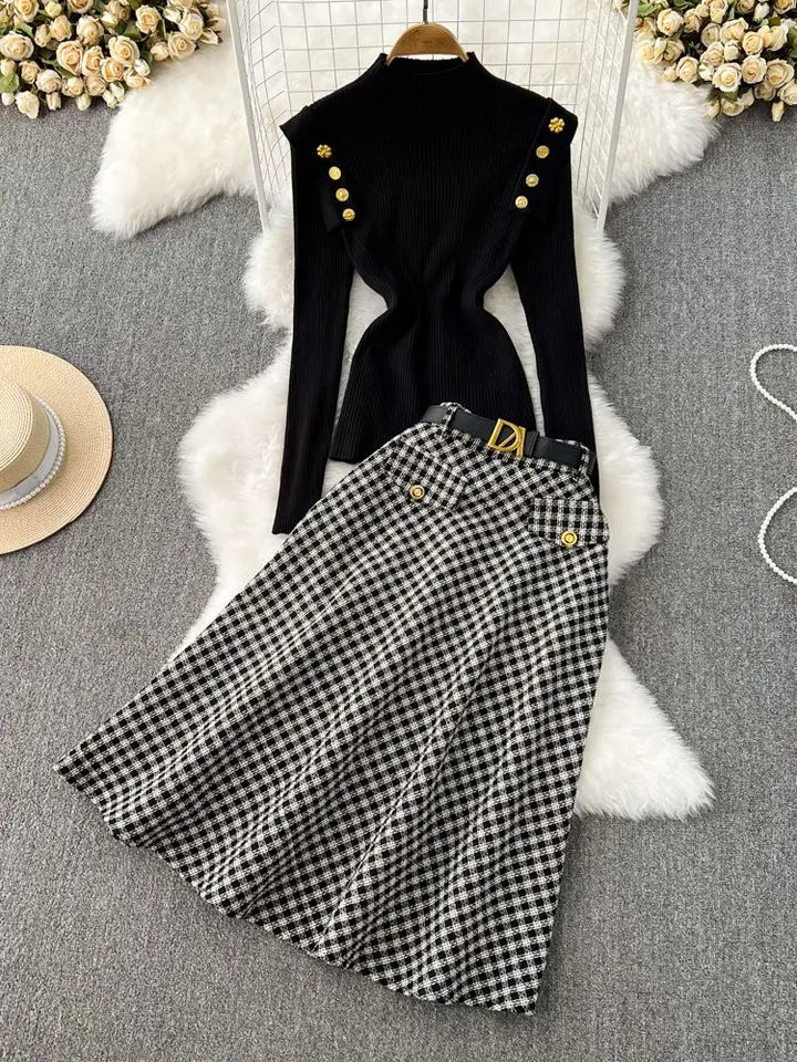 2023 Winter Fashion Suit Women's Half High Collar