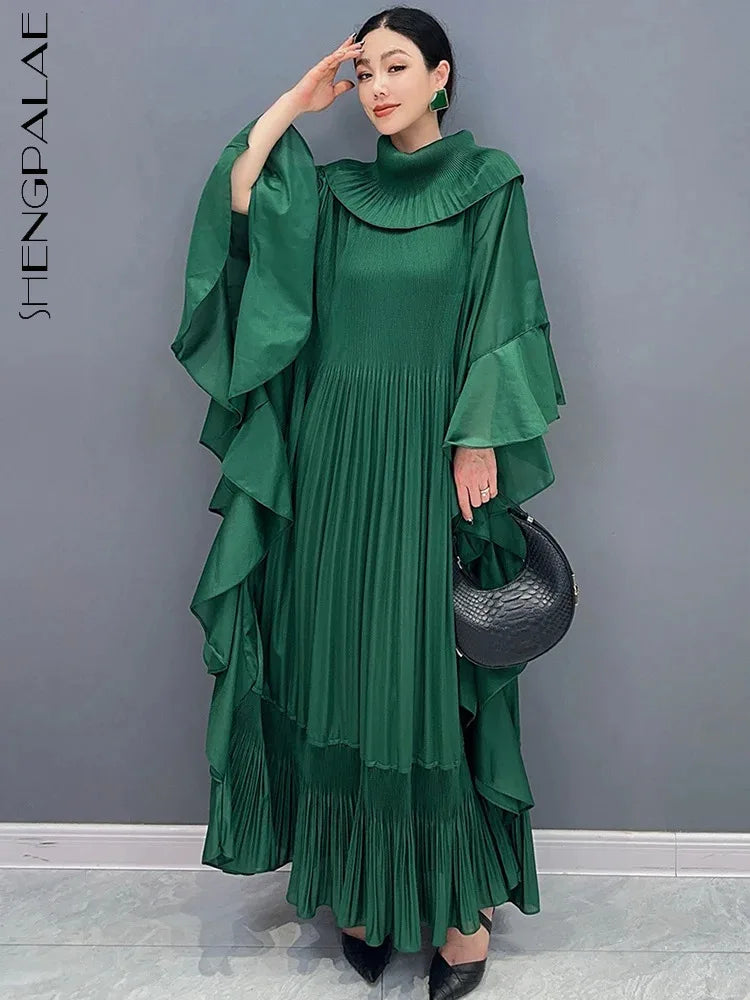 Loose Ruffle Edge Dress: SHENGPALAE 2024 Spring Fashion