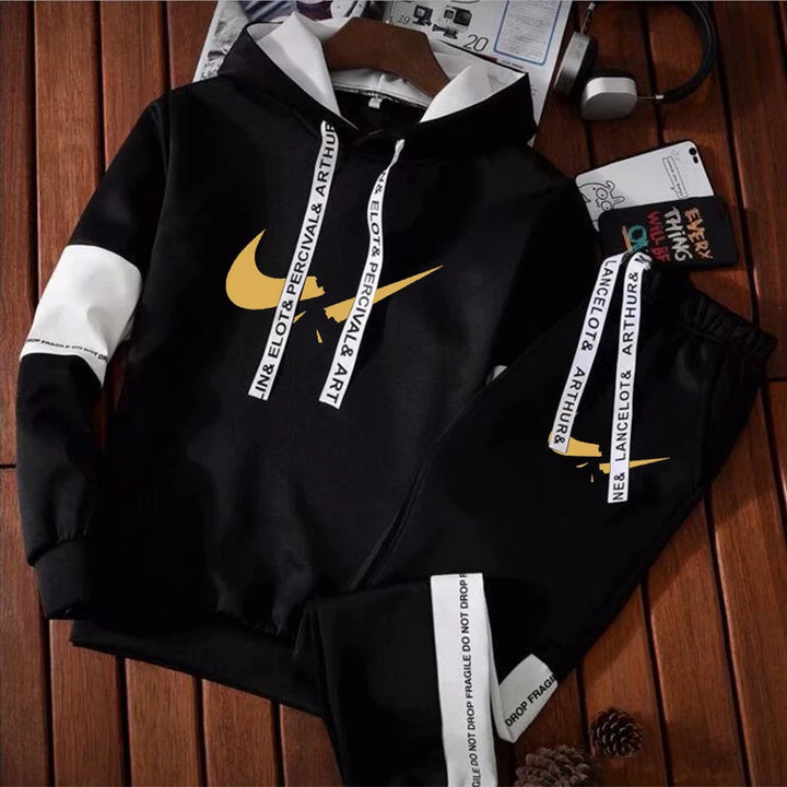 2023 New Men's Luxury Brand Hoodies+Sweatpants Tracksuit Casual Sweatshirt Set Outdoor Sports Suit Outfits Jogging Male Pullover