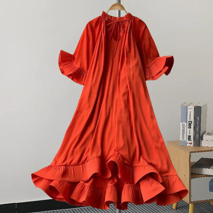 GVUW A Line Dress V Neck Flare Sleeve