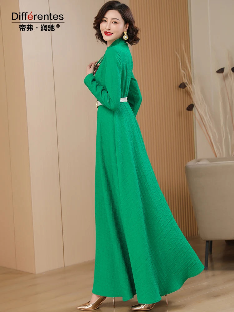 Vintage Chinese Style Dress: Slim Fit Tassel Long Sleeve for Women's Events & Parties