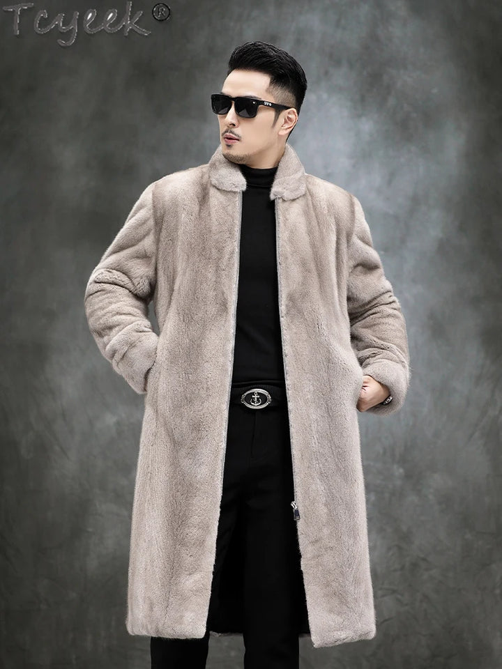 High-End Men's Mink Fur Coat