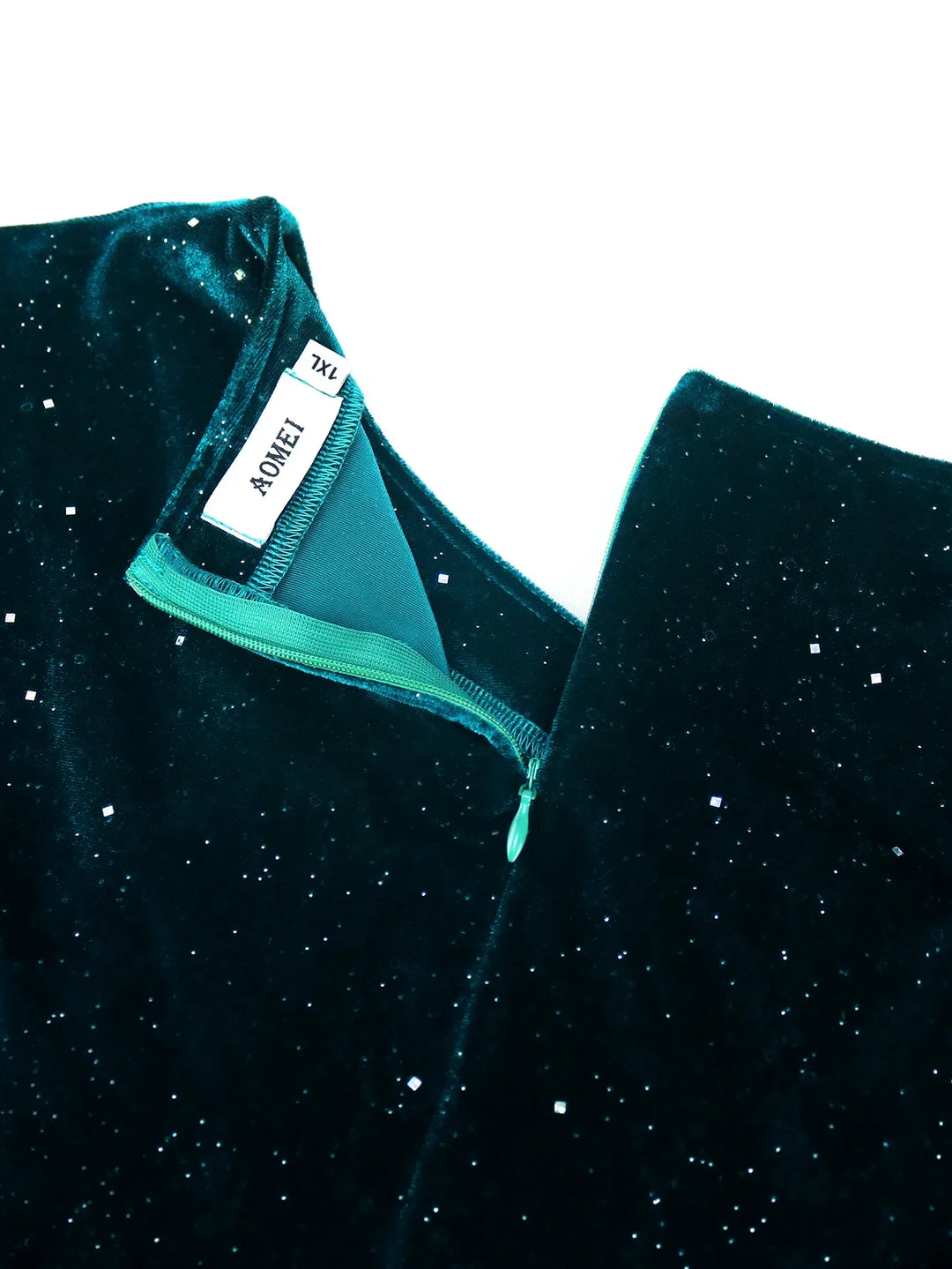 Plus Size Formal Velvet Dress with Shiny Sequins and Feather Detail - Perfect for Celebrations and Events - Sizes up to 4XL