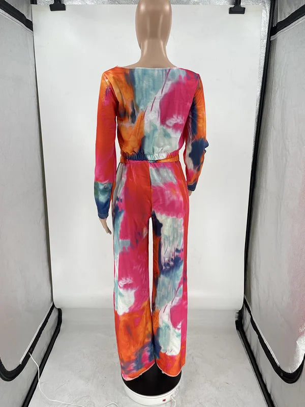 Upgrade Your Style with CM.YAYA's Tie Dye Women's Tracksuit - Perfect for Any Occasion!