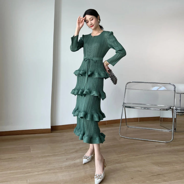 2023 Spring Pleated Dress: ASM Miyake High-grade Women's Clothing with Niche Design and Casual Party Style