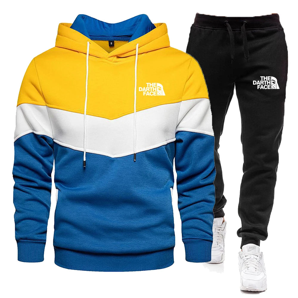 2023 New Men Hoodies Sweatshirt+Sweatpants Suit Autumn Winter Brand Sportswear Sets Tracksuit Men's Pullover Jacket Set