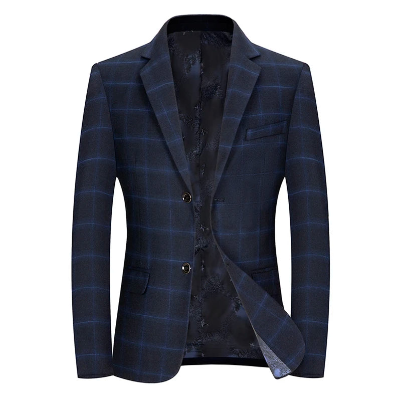 2023 Men's Plaid Suit Jacket - Business & Wedding Ready!