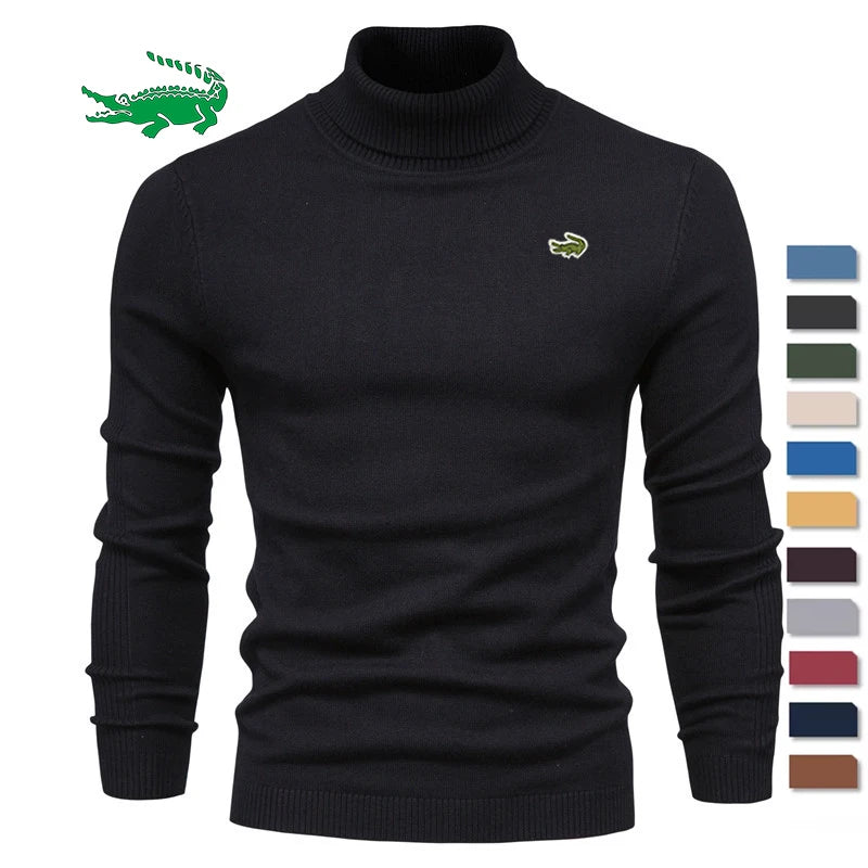 New Winter Turtleneck Thick Mens Sweaters Casual Turtle Neck Solid Color Quality Warm Slim Turtleneck Sweaters Pullover Men