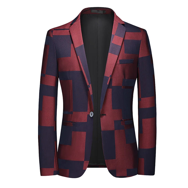 2024 Summer Men's Business Suit Jacket | Single Breasted Jacquard Blazers