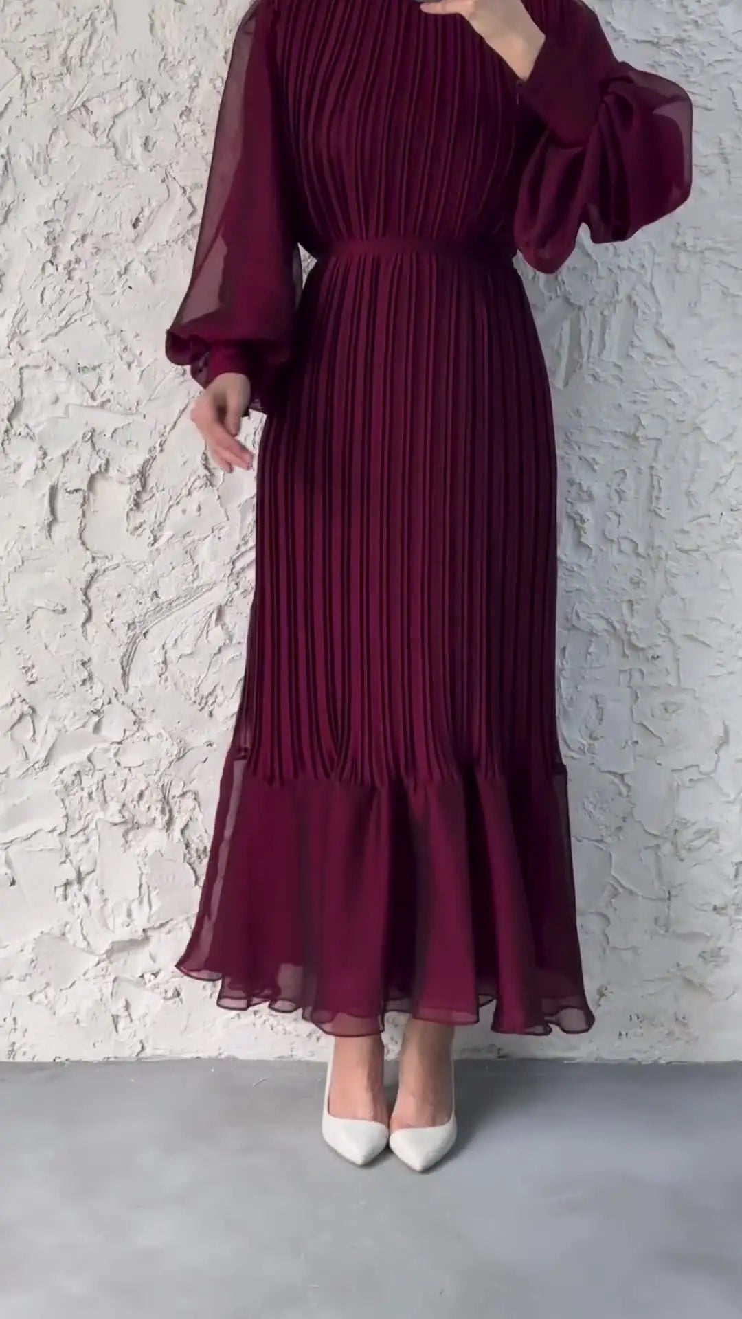 Elegant Modest Pleats Dress for Women - 2024 Spring Collection