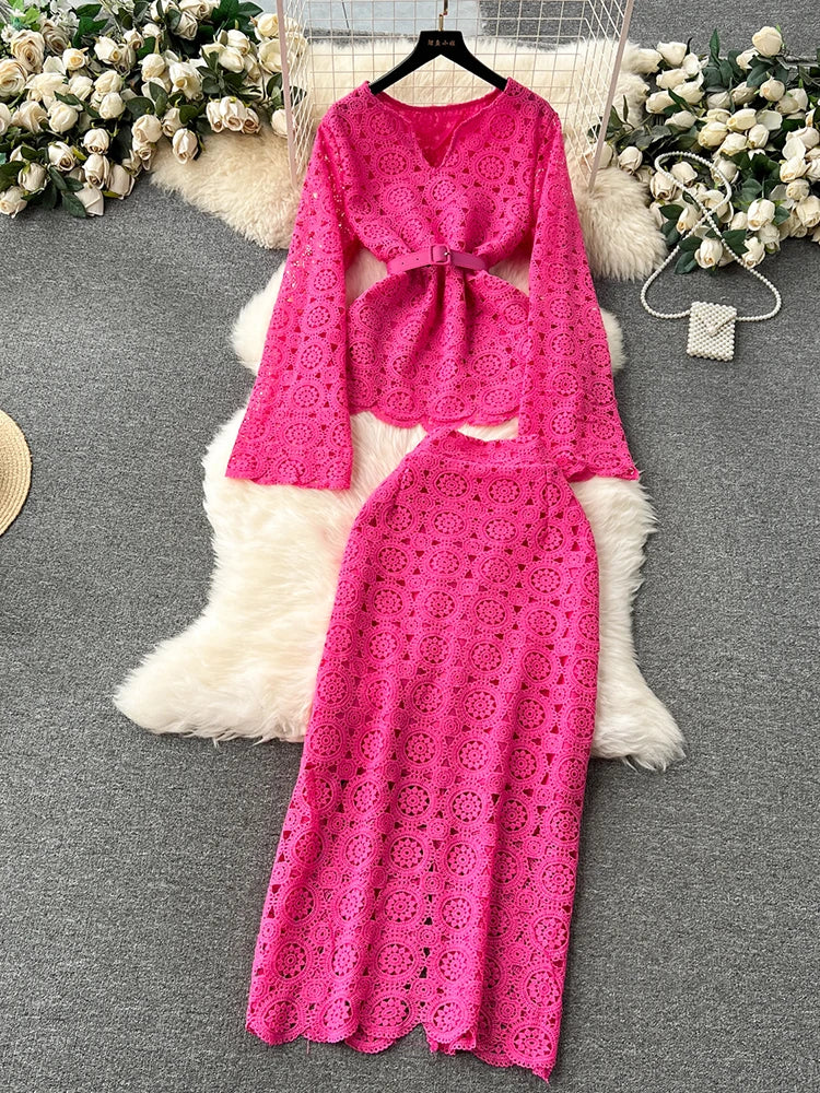 Spring / Summer 2024 Lace Flare Sleeve Two Piece Set