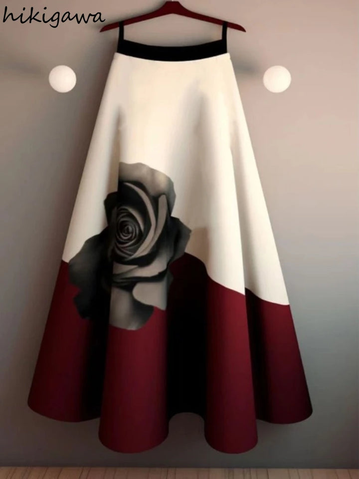 Floral A-line Skirt - Vintage Style, Big Swing - Perfect for Summer!