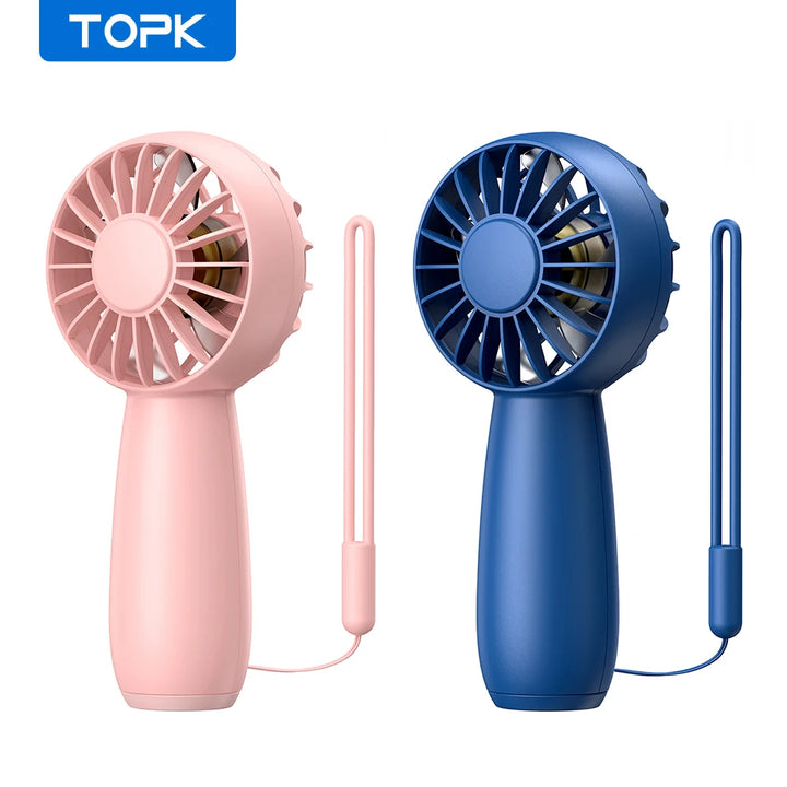 TOPK Mini Portable Fan 3 Speeds USB Rechargeable Handheld Fan