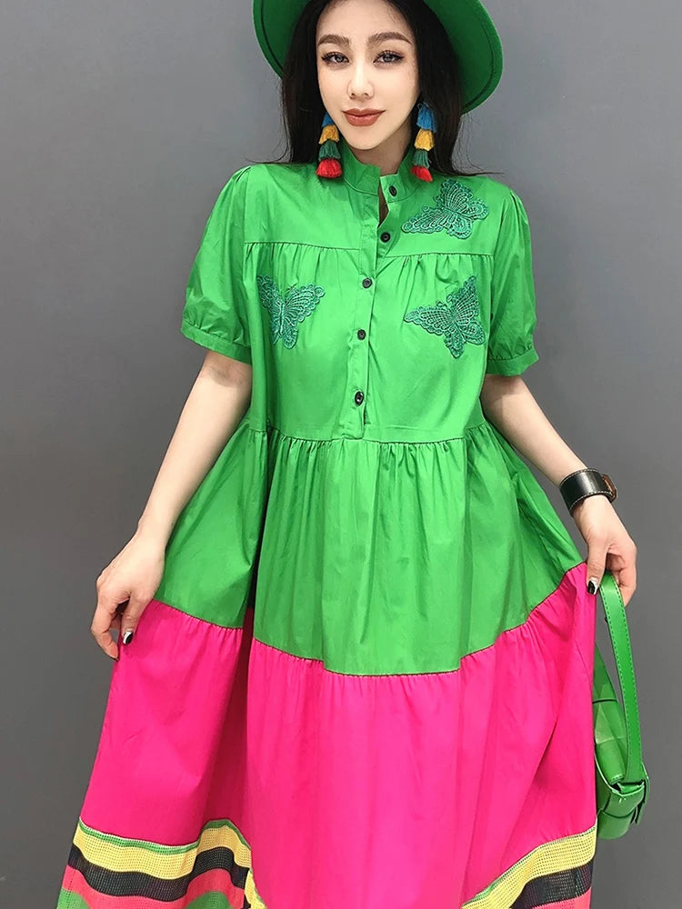 Stunning Summer Dress with Elegant Embroidery - SHENGPALAE