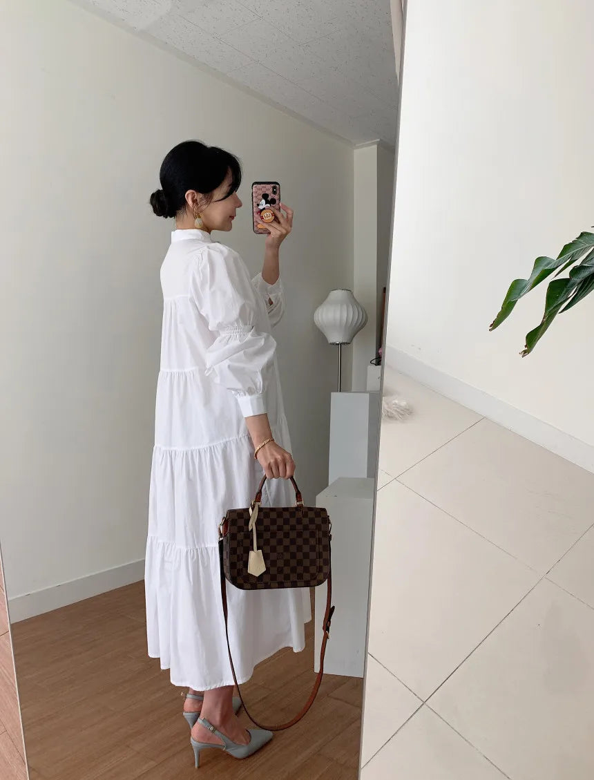 Chic Korean French Pleated Dress