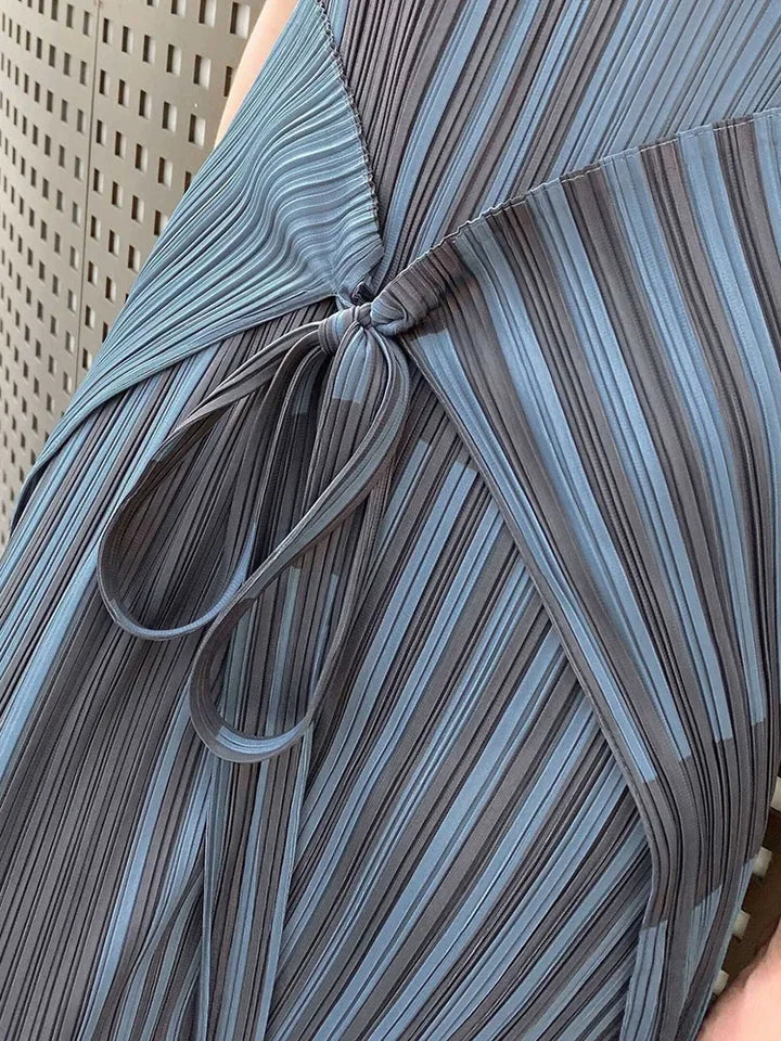 Elegant Striped Bandage Dress | ALSEY Miyake 2024 Summer Collection