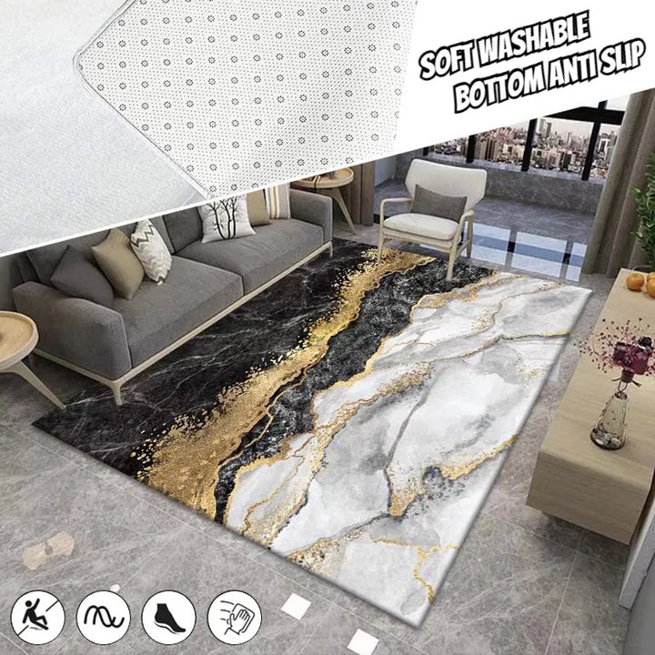 Nordic Marble Living Room Carpet Light Luxury Abstract Balcony Study Area Rugs Bedroom Carpets Cloakroom Non-slip Floor Mats