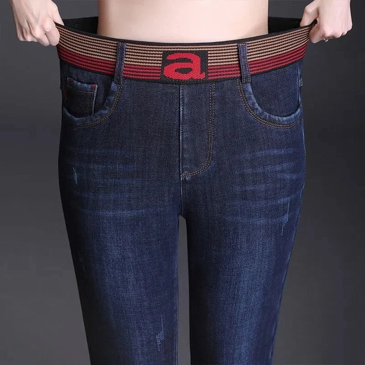Vintage High Waist Flare Jeans - Warm & Stylish Denim for Women