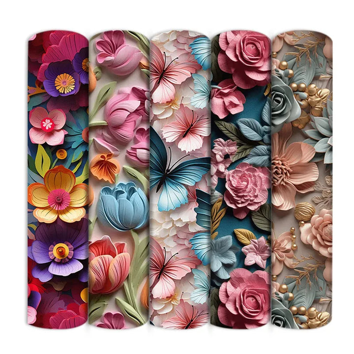 Polyester Cotton Fabric - 3D Floral Series