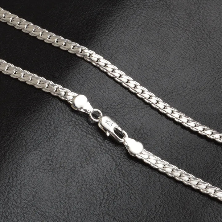 Stylish 925 Silver Chain Necklace for Weddings and Gifts - 6mm, 8/18/20/22/24 Inch, Unisex