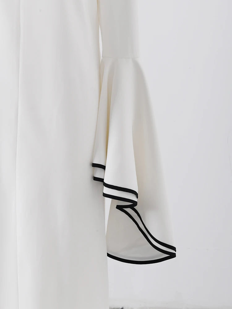 LANMREM Elegant White Flare Dress - 2024 Spring Collection