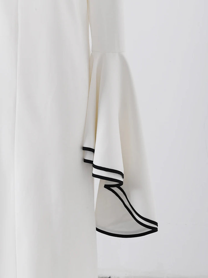 LANMREM Elegant White Flare Dress - 2024 Spring Collection