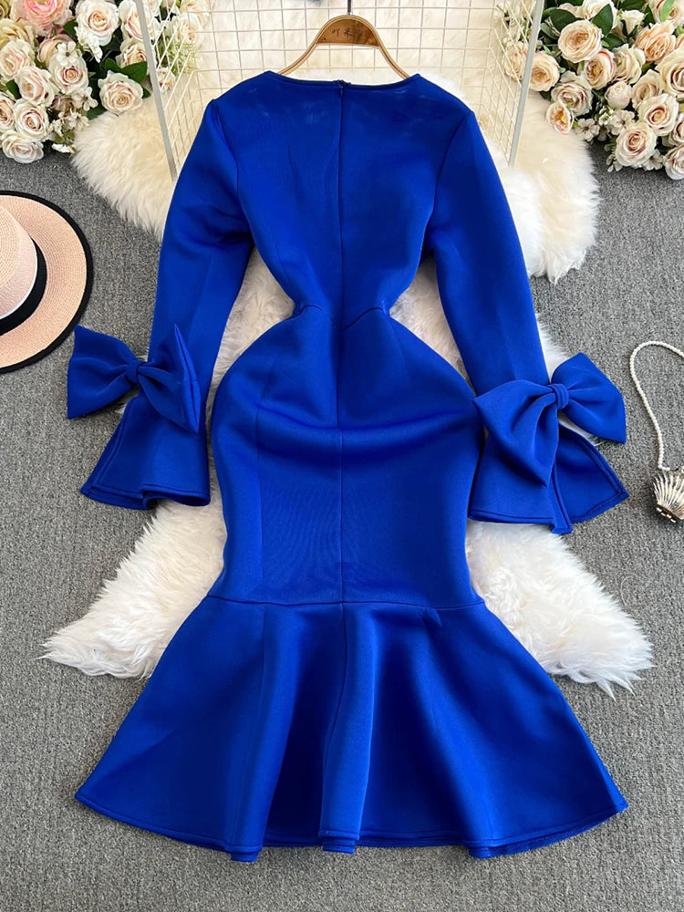 XFPV Women's Elegant Ruffled Dress - Autumn 2024