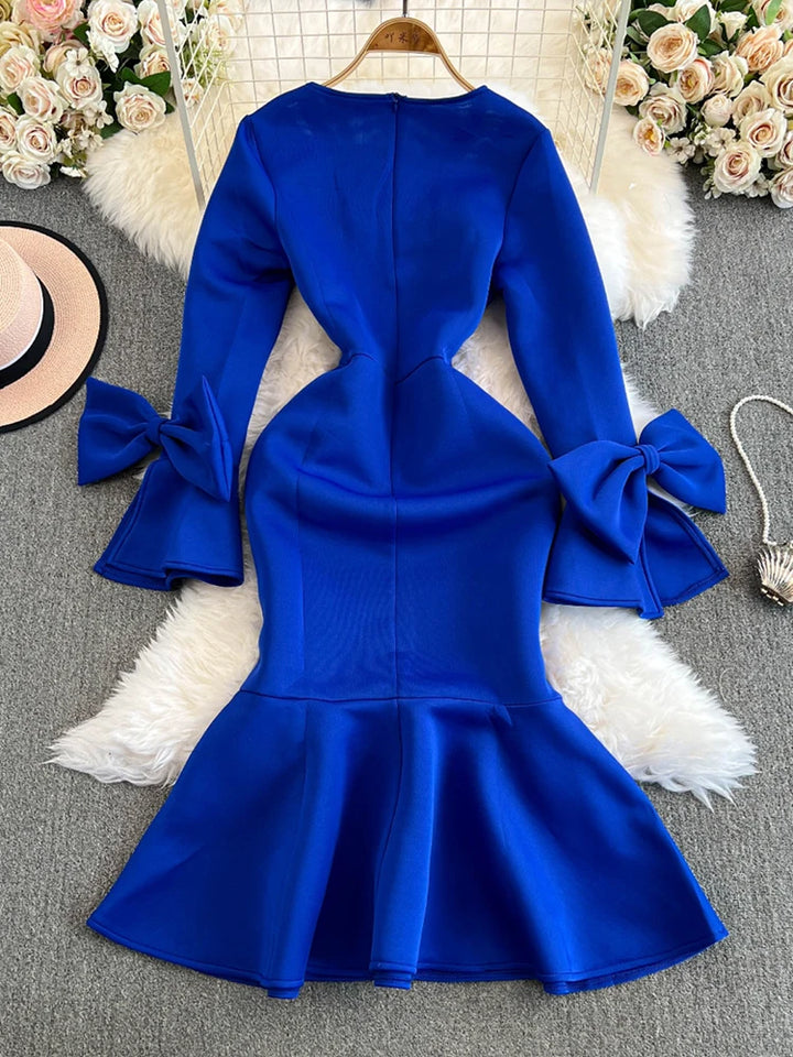 XFPV Women's Elegant Ruffled Dress - Autumn 2024