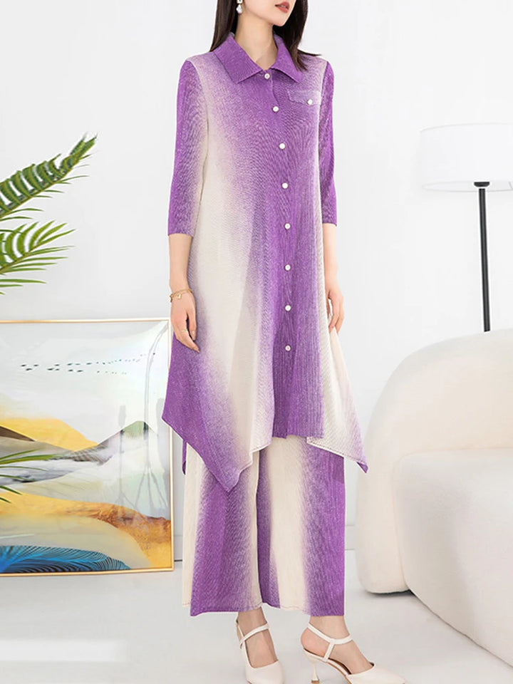Office Lady Gradient 2pc Set Top + Pants