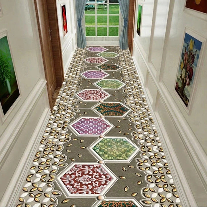 Light Luxury Diamond Shaped Pattern Lobby Carpets Rug Stairway Hallway Stairs Home Decor Corridor Aisle Runner Wedding Anti Slip