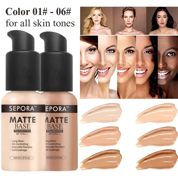 Get Flawless Skin with 30ml SEPORA Liquid Foundation - Waterproof, Long-Lasting, and Brightening!