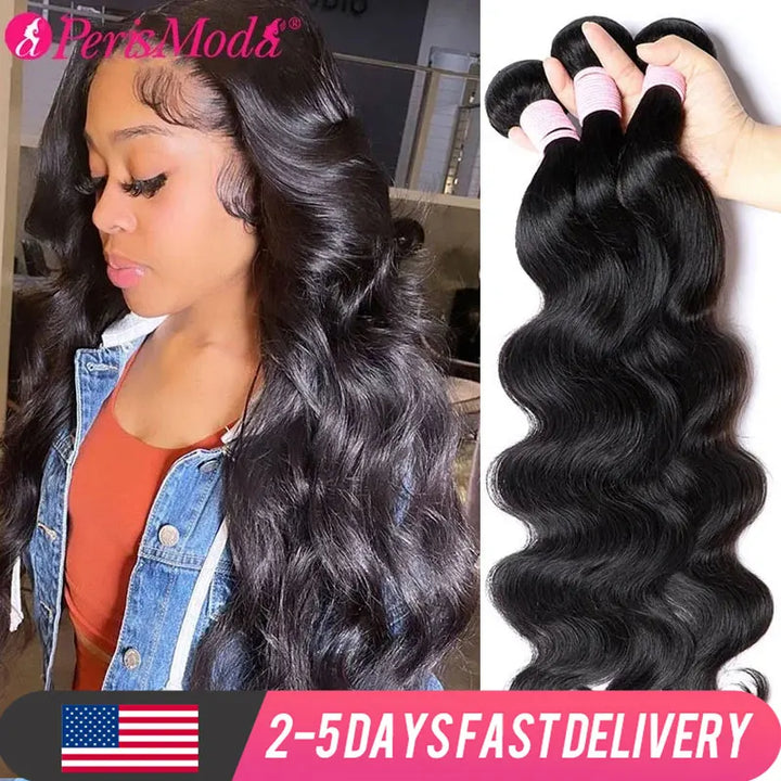 PerisModa Body Wave Human Hair Bundles - 30\" Virgin Hair