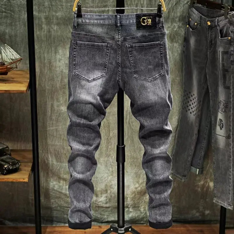 Stylish Men's Cargo Vintage Denim Trousers