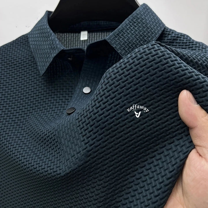 Luxury Men's Silk Embroidered Polo Shirt