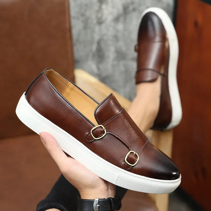 Men's Retro Leather Loafers - British Style