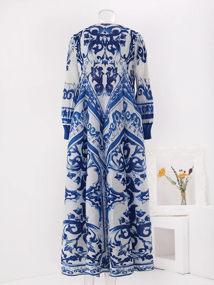 LANMREM Chinese Style Pleated A-line Dress