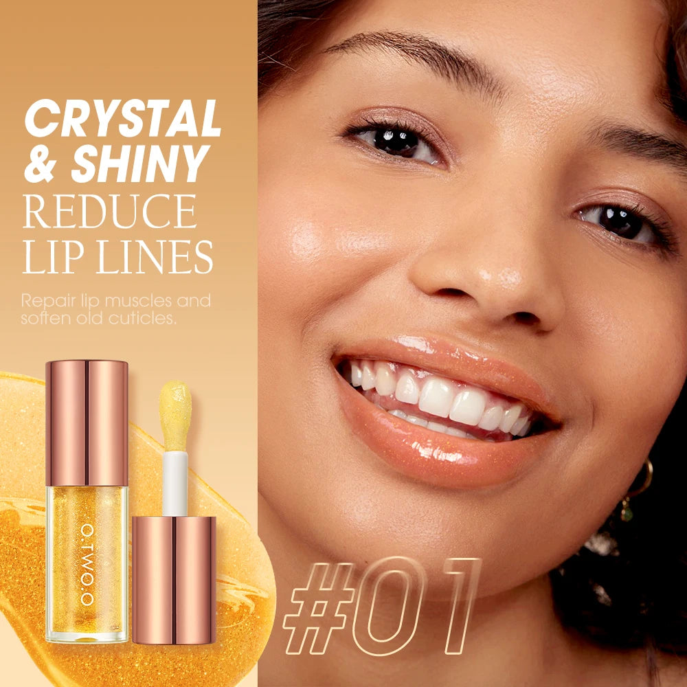 Hydrating Lip Oil Gloss: Plump, Moisturize & Shine with O.TWO.O's Natural Formula - 3 Uses in 1!