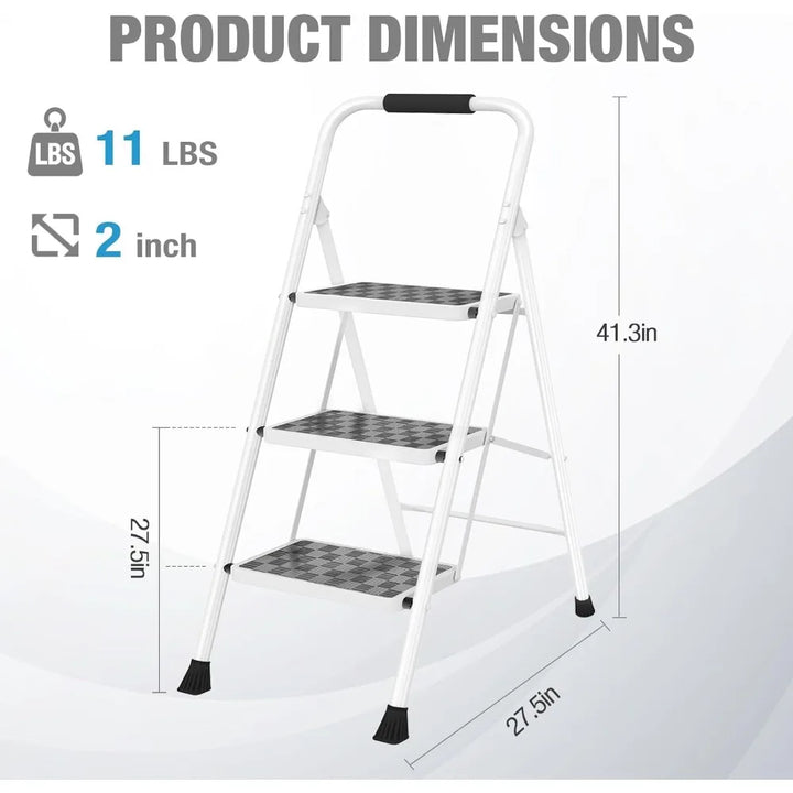 Ultimate 3-Step Ladder: Sturdy, Portable, Anti-Slip