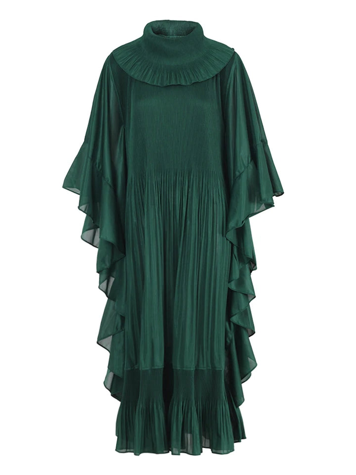 Elegant Ruffled Pleated Dress for Women - Spring 2024 Collection