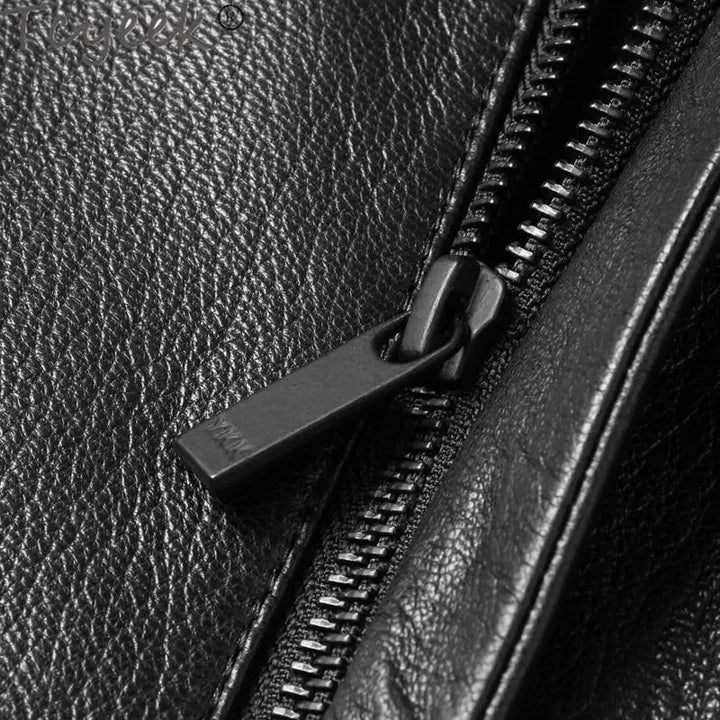 Men's Deerskin Leather Jacket with Mink Fur Liner