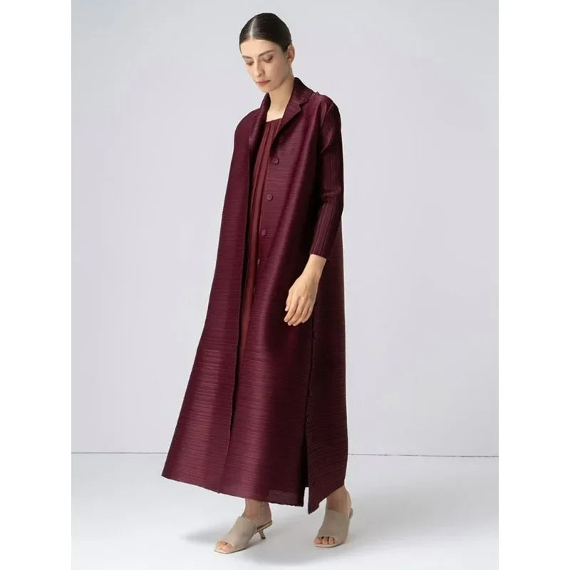 2023 New Summer High Fashion Miyake Pleated Loose Cardigan Coat