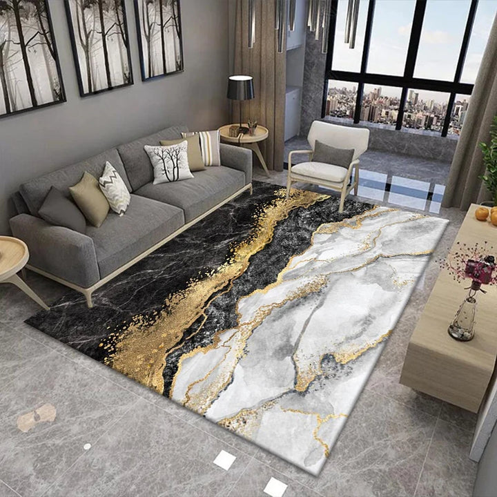 Nordic Marble Living Room Carpet Light Luxury Abstract Balcony Study Area Rugs Bedroom Carpets Cloakroom Non-slip Floor Mats