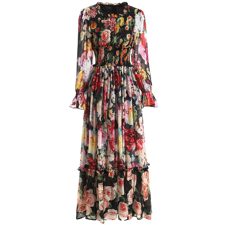 Custom Maxi Dress: Elegant Boho Holiday Print (S-XXL)