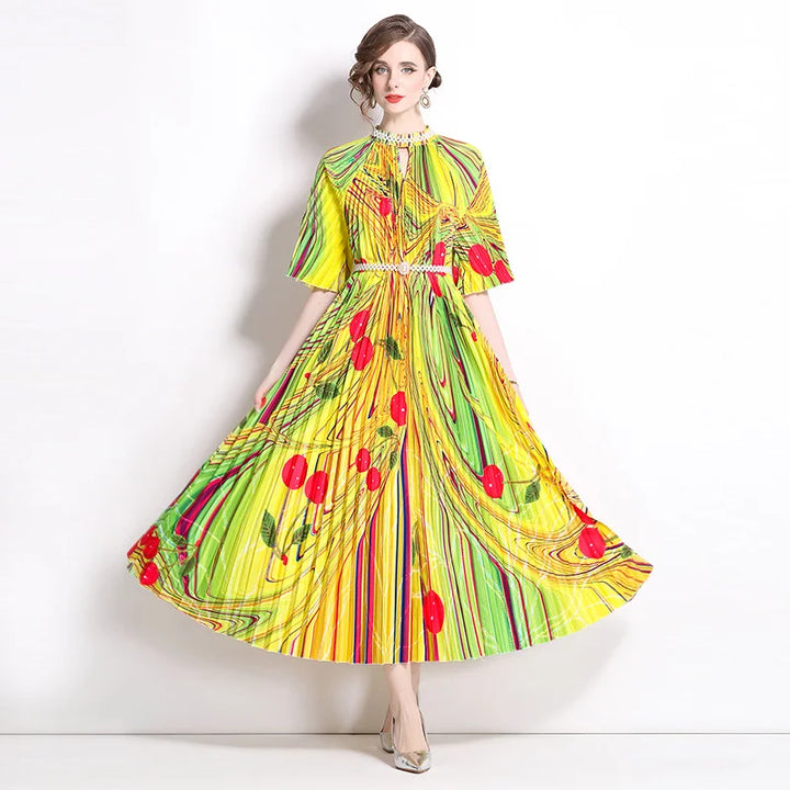 Women's High Quality Summer Miyake Long Dress