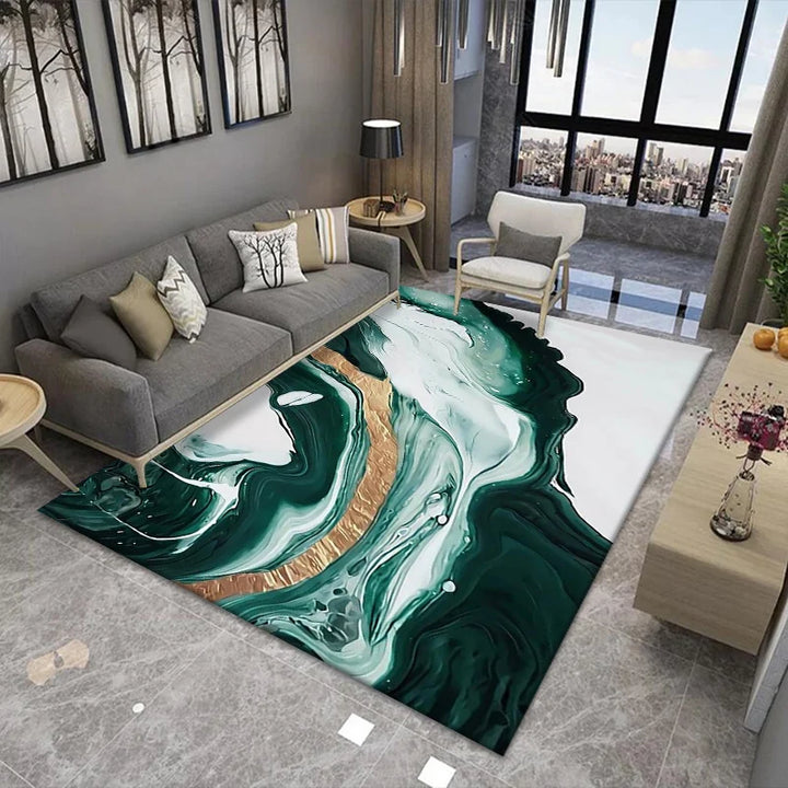 Nordic Marble Living Room Carpet Light Luxury Abstract Balcony Study Area Rugs Bedroom Carpets Cloakroom Non-slip Floor Mats