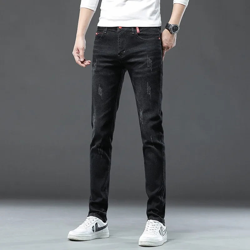 Korean Men's Slim Fit Denim Jeans